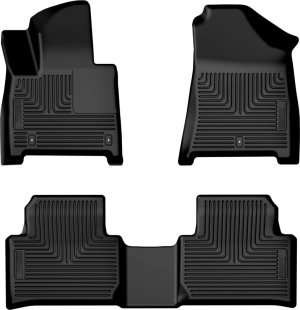 Hyundai Santa Fe Floor Mats - Front + Rear - Husky Liners - Weatherbeater Series - Black - 2024+ Hyundai Santa Fe Floor Mats - Front + Rear - Husky Liners - Weatherbeater Series - Black - 2024+